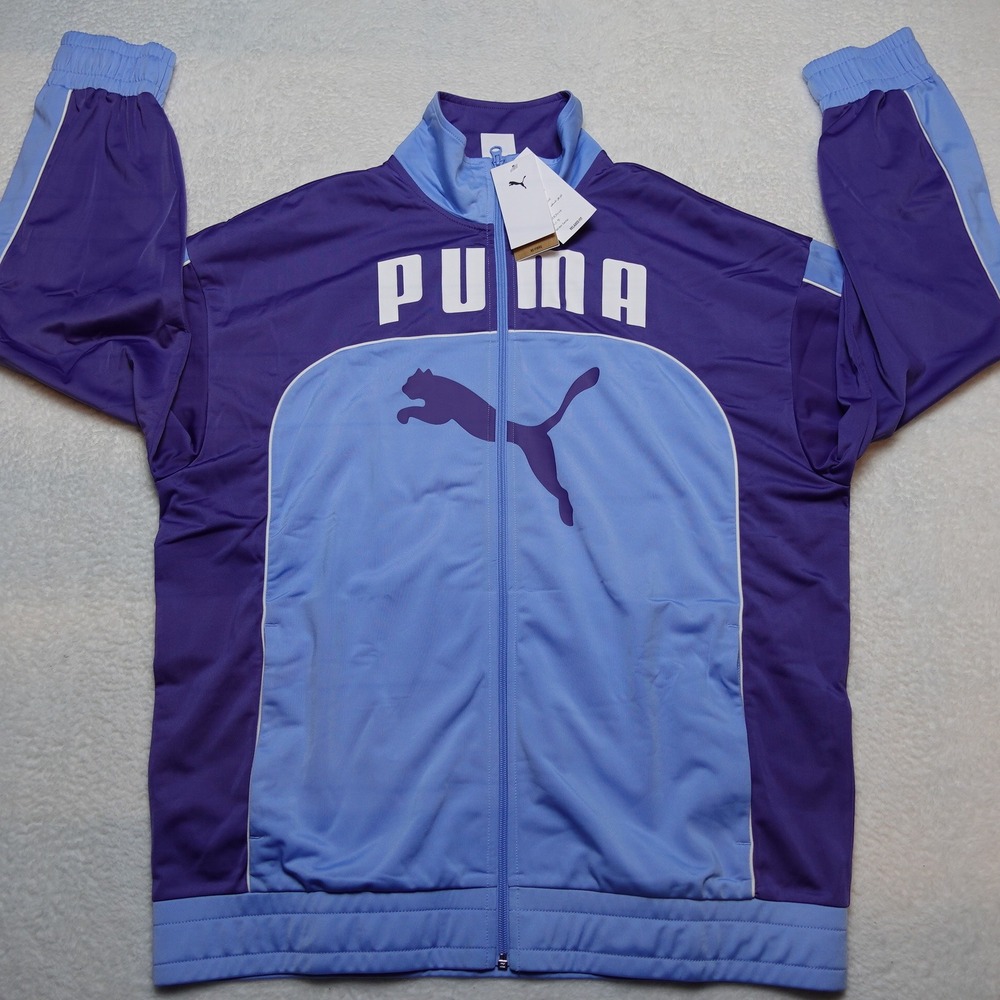 $ 100 Puma Track Jacket Mens Large Blue Purple Future Archive Full Zip 629786 57